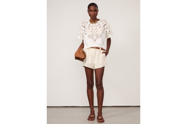 Camiseta Feminina Bordada Richelieu - Branco