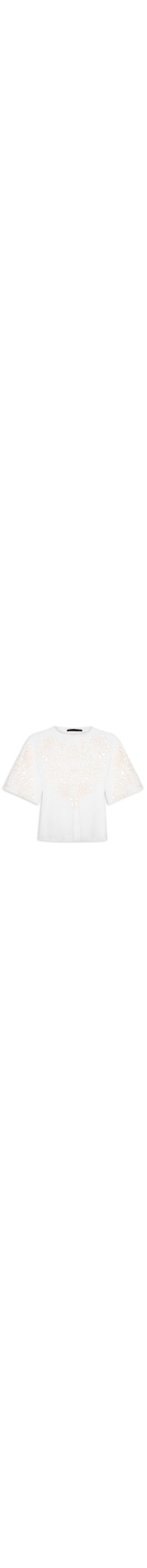 Camiseta Feminina Bordada Richelieu - Branco
