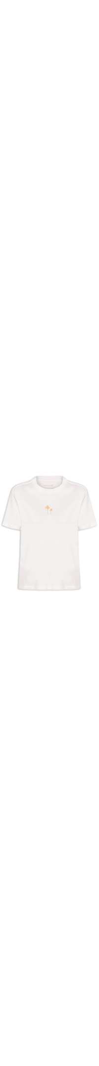Camiseta Feminina Bordado Coqueiros Gold - Branco
