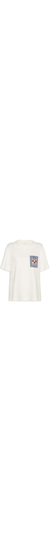 Camiseta Feminina Bordado Nadadoras - Branco