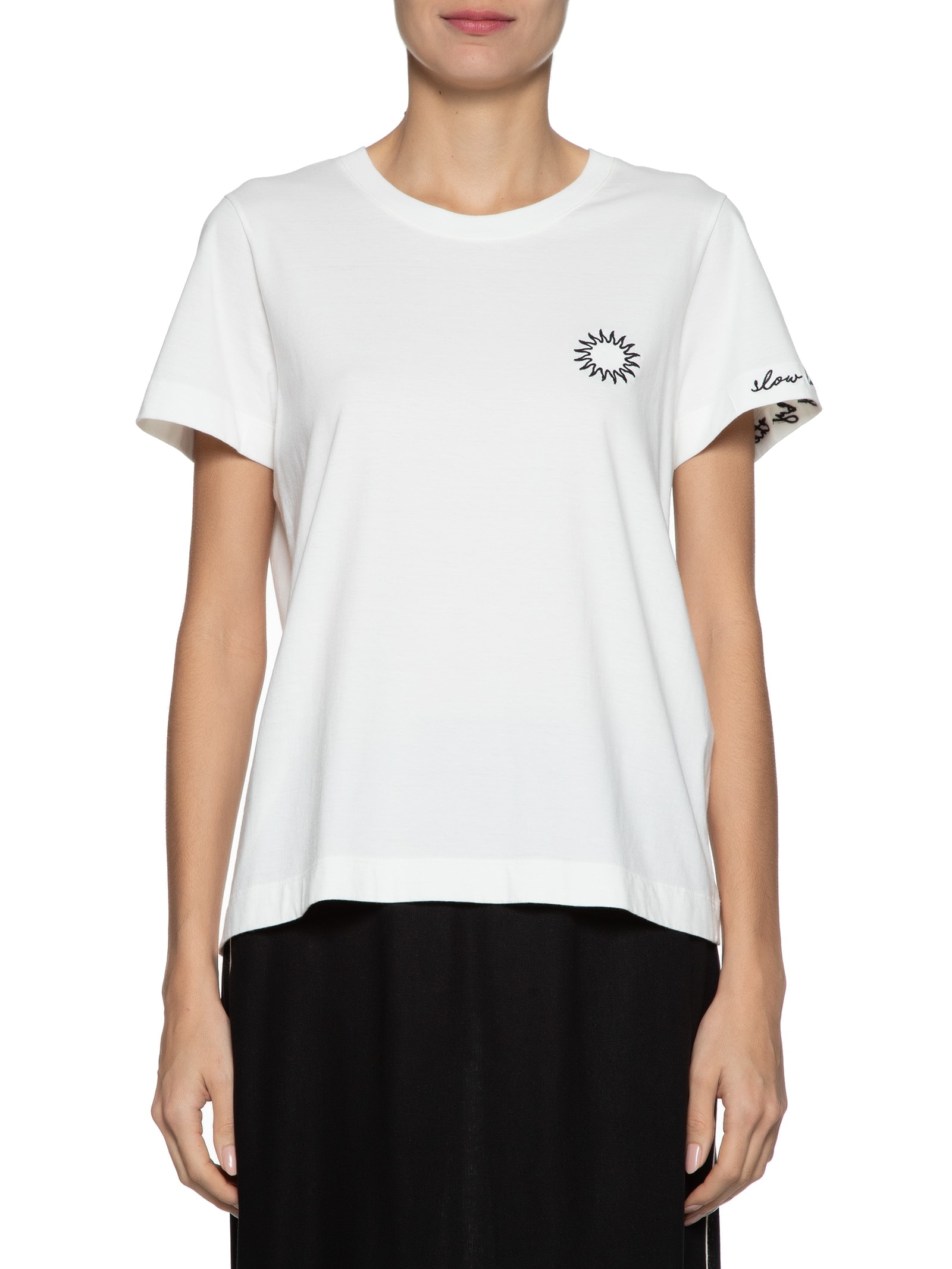 Camiseta Feminina Bordado Slow Living Off White Dress To