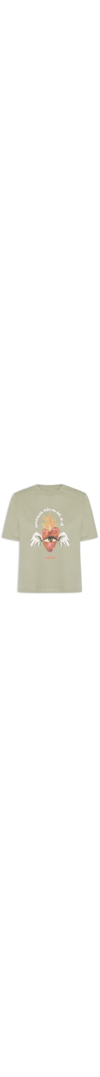 Camiseta Feminina Box Bordada Enxergar - Verde