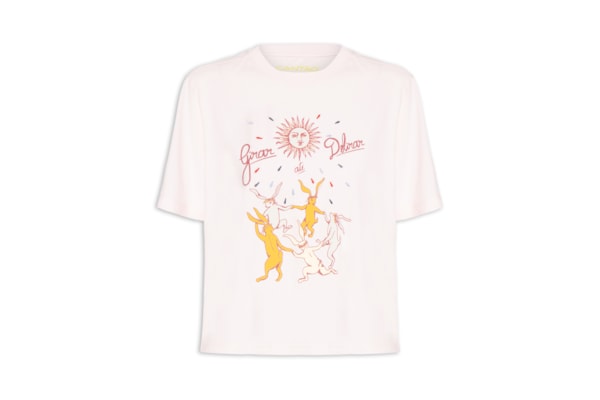 Camiseta Feminina Box Bordada Girar - Rosa