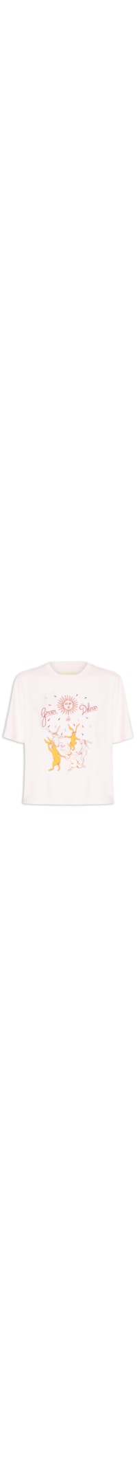 Camiseta Feminina Box Bordada Girar - Rosa