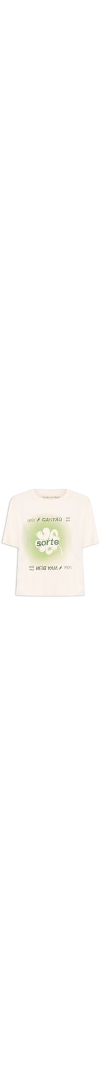 Camiseta Feminina Box Bordada Sorte - Branco