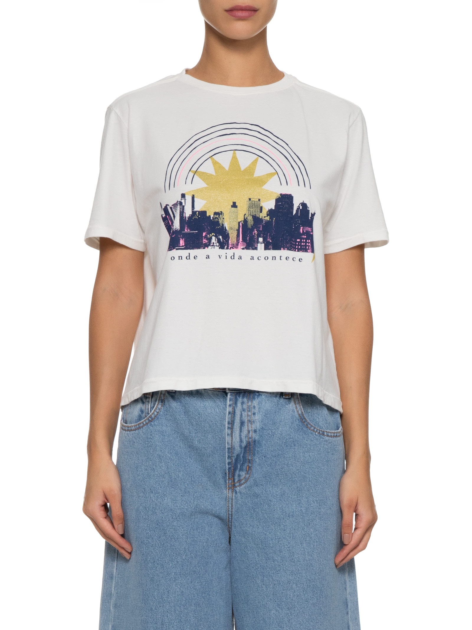 Camiseta Feminina Box Cidade Off White Cantão