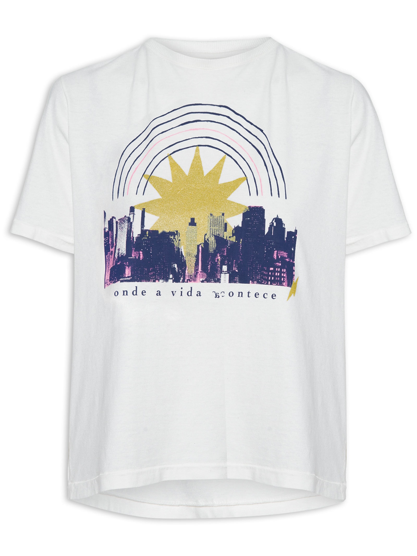 Camiseta Feminina Box Cidade Off White Cantão