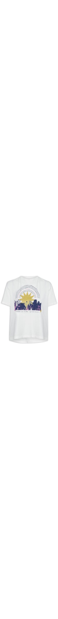Camiseta Feminina Box Cidade - Off White