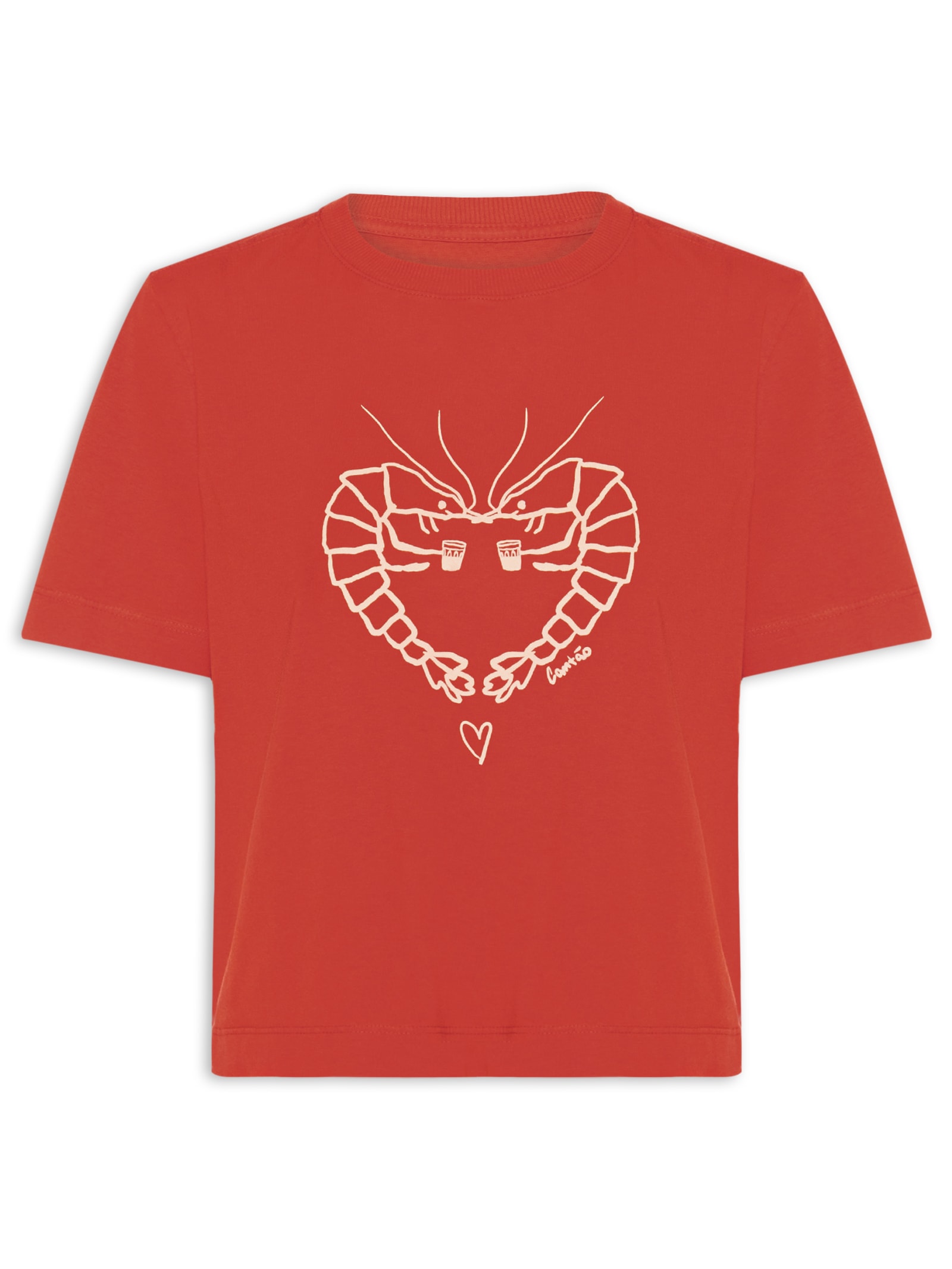 Camiseta Feminina Box Frutos Do Mar Vermelho Cantão