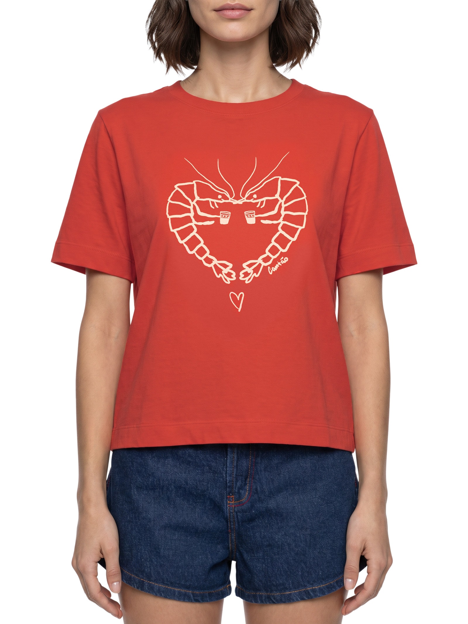 Camiseta Feminina Box Frutos Do Mar Vermelho Cantão
