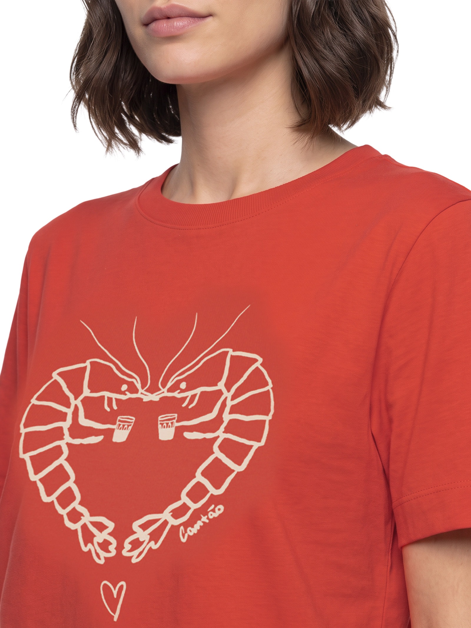 Camiseta Feminina Box Frutos Do Mar Vermelho Cantão