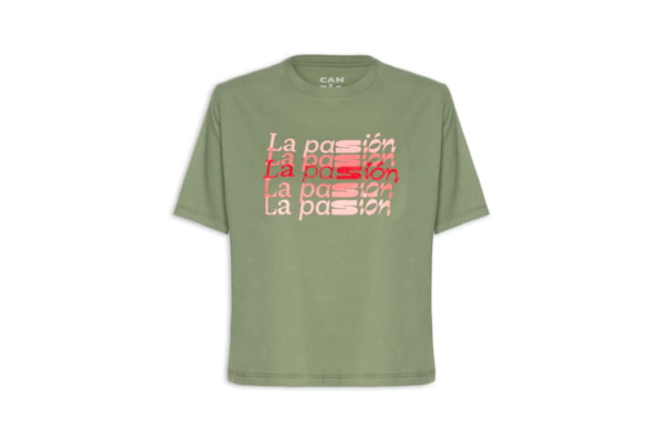 Camiseta Feminina Box La Passion Bordada - Verde