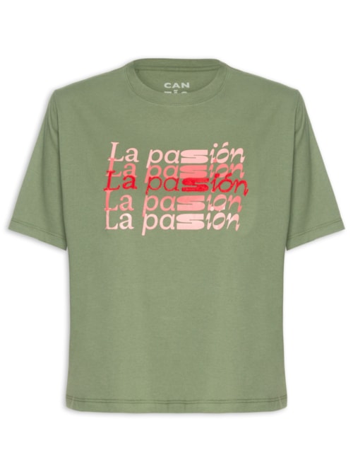 Camiseta Feminina Box La Passion Bordada – Verde