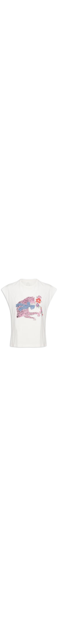 Camiseta Feminina Box Onça Vintage - Off White