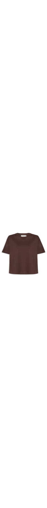 Camiseta Feminina Boxy Recortes - Marrom