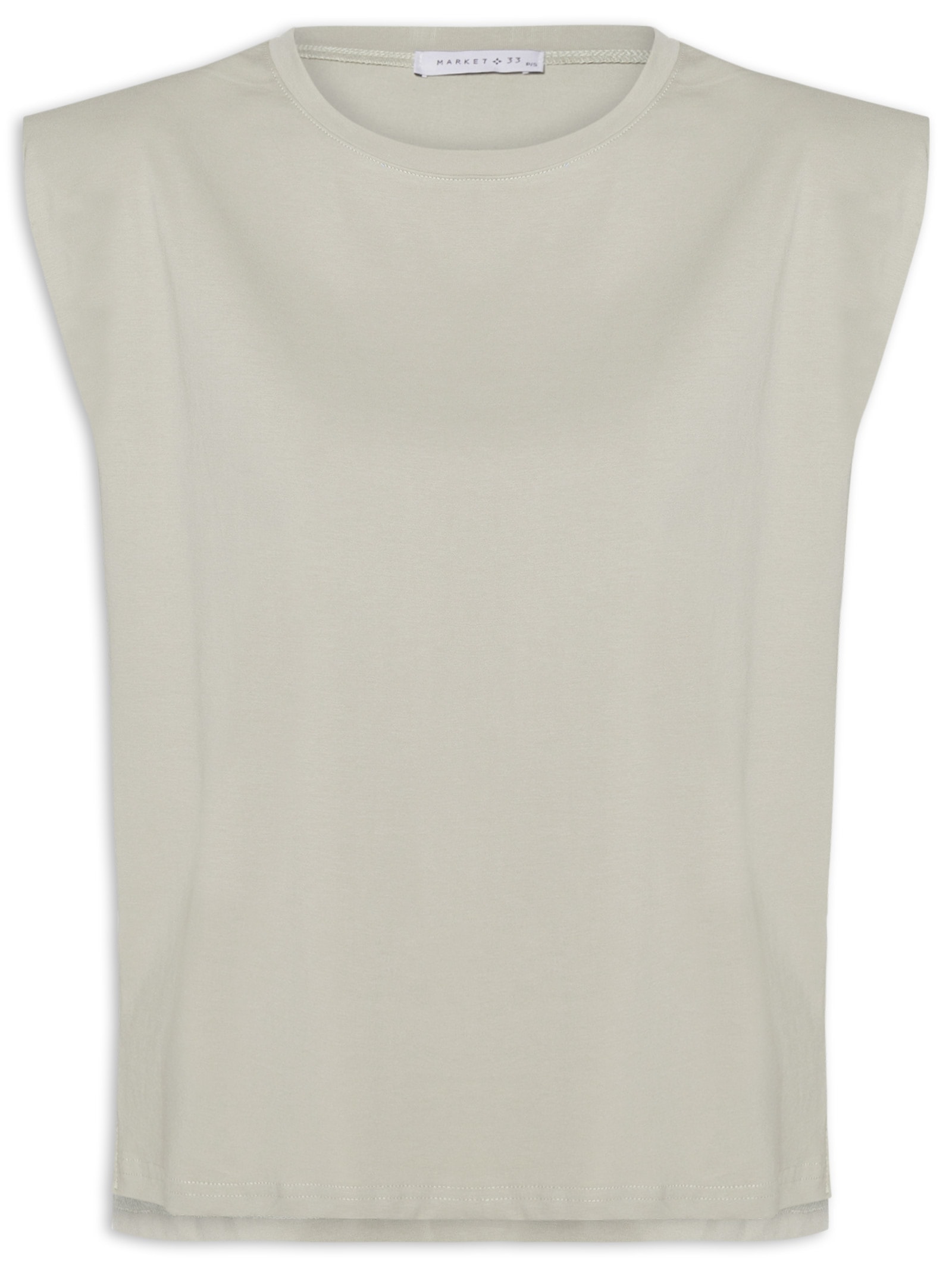 Camiseta Feminina Boxy Tank Cinza Market 33