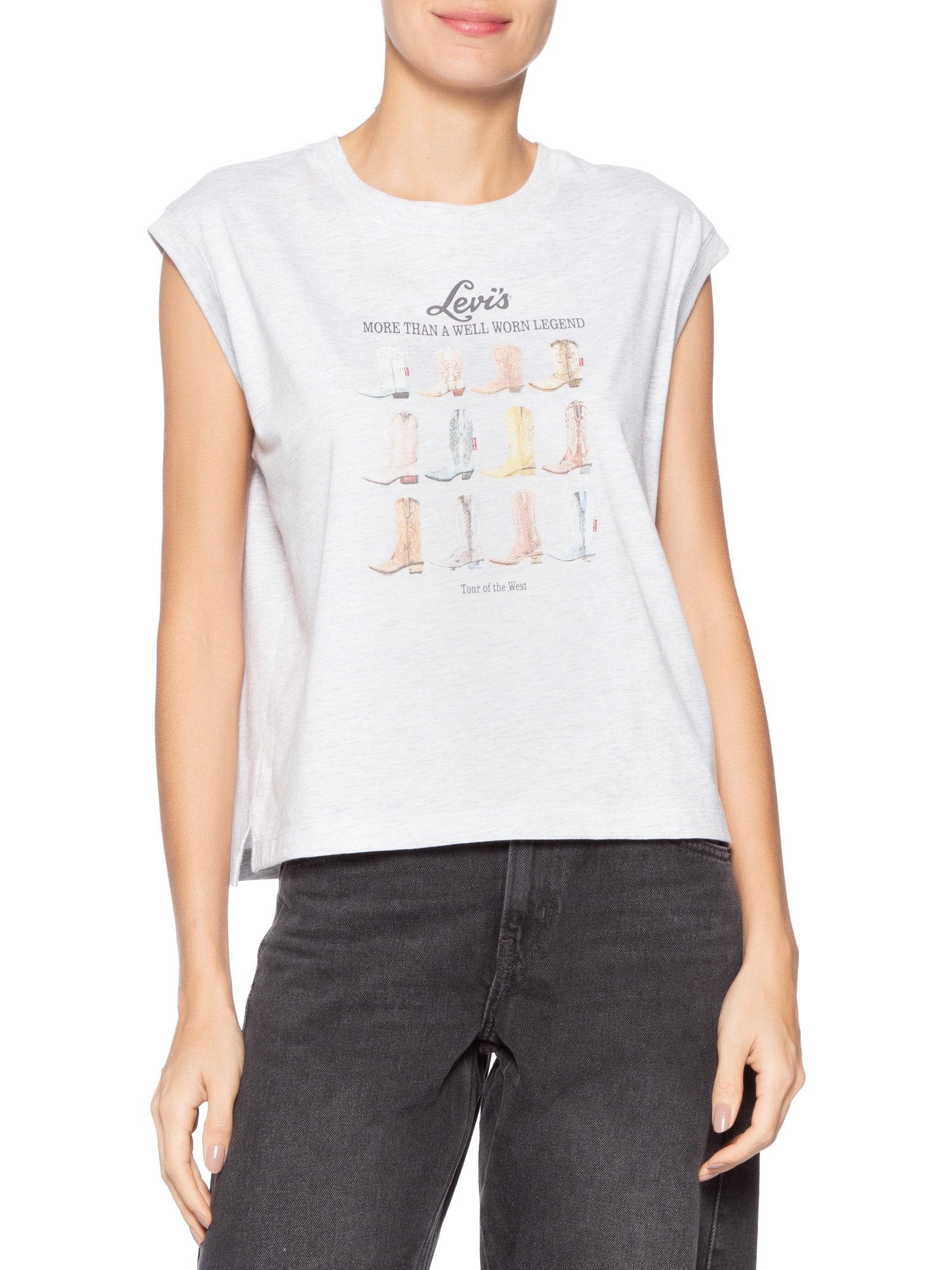 Camiseta Feminina Boxy Tank Cinza Levi's