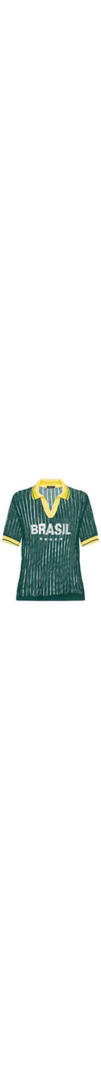 Camiseta Feminina Brasil Em Tricot - Verde