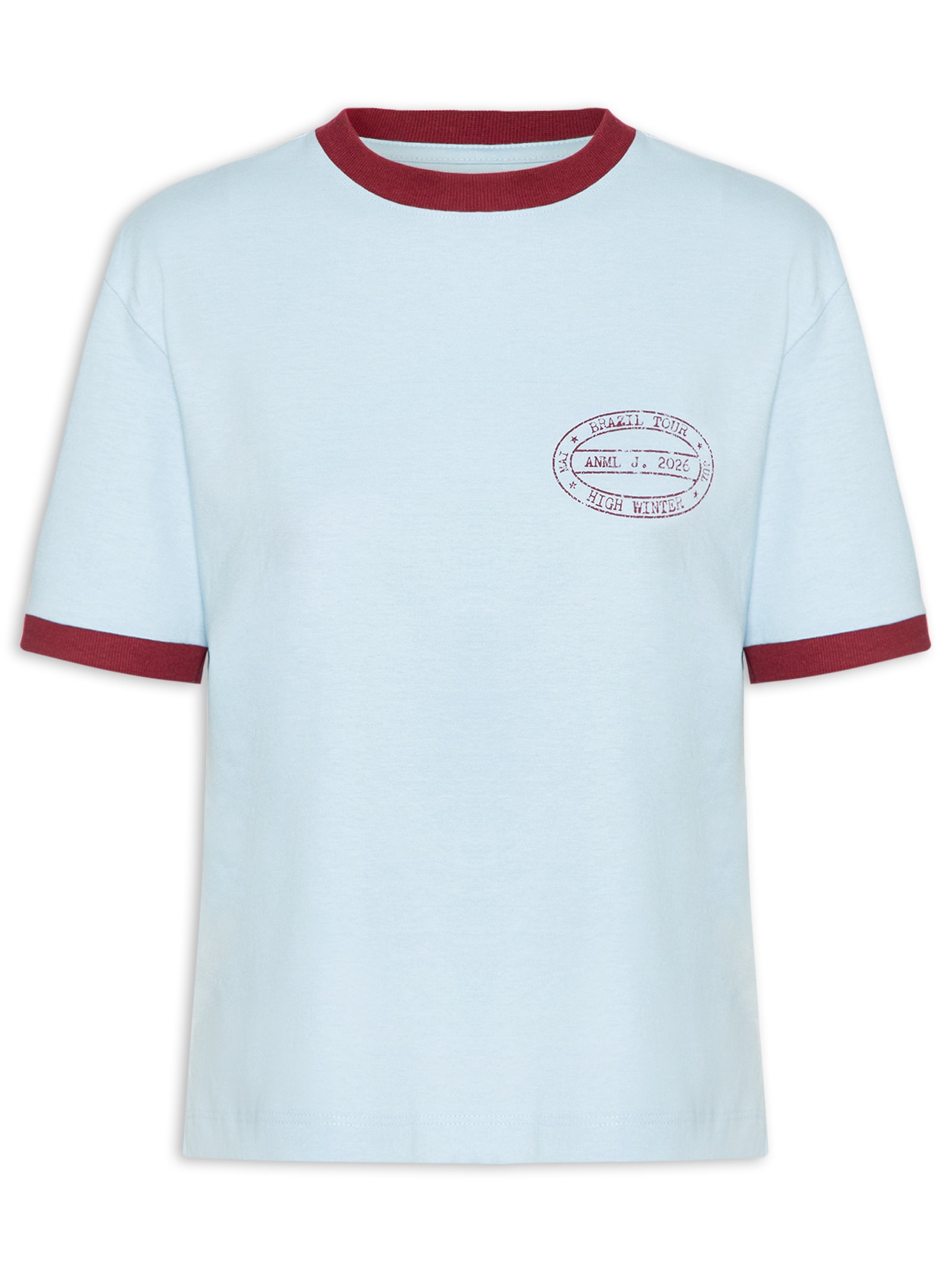 Camiseta Feminina Brazil Trour Azul Animale Jeans