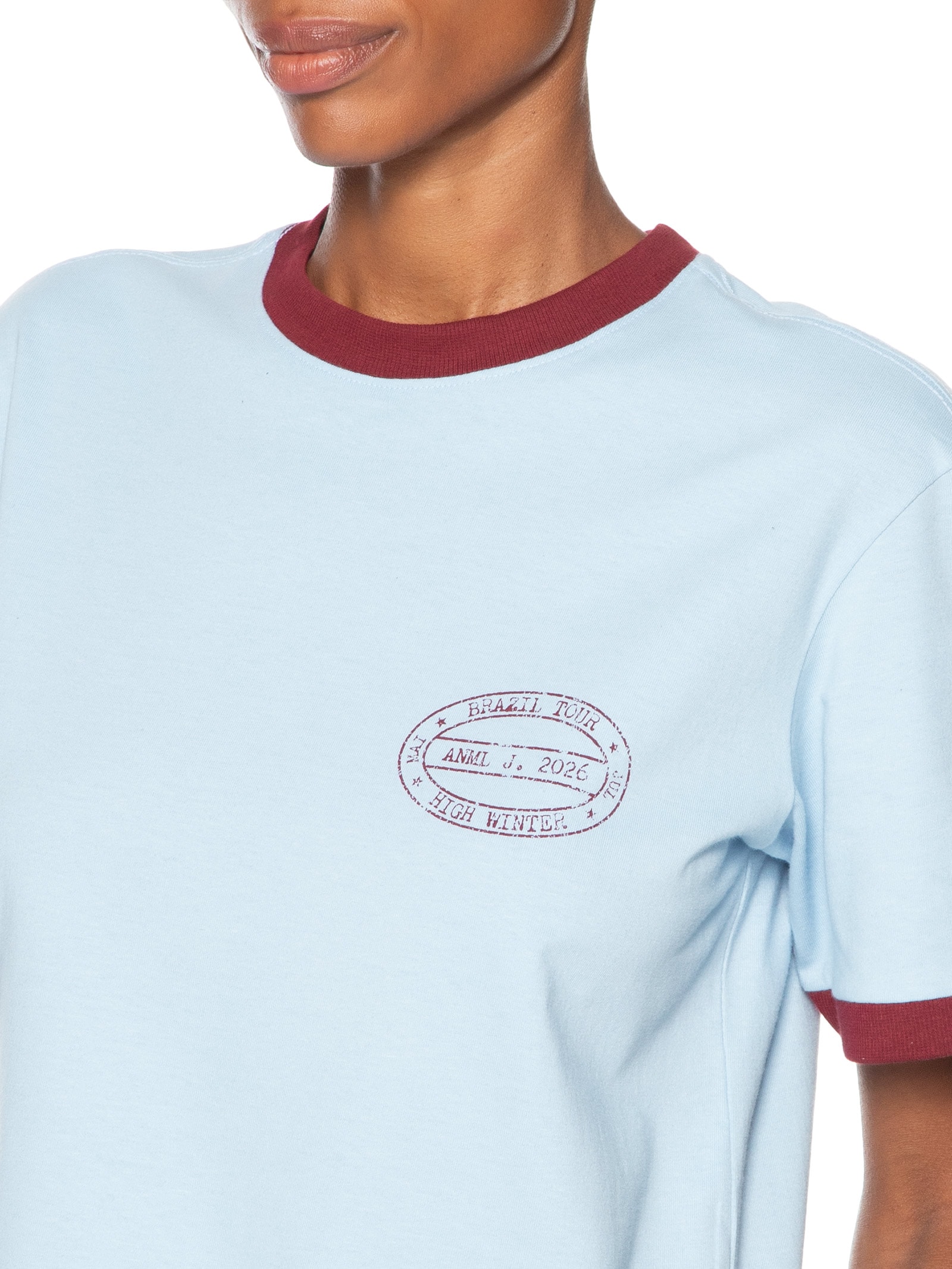 Camiseta Feminina Brazil Trour Azul Animale Jeans