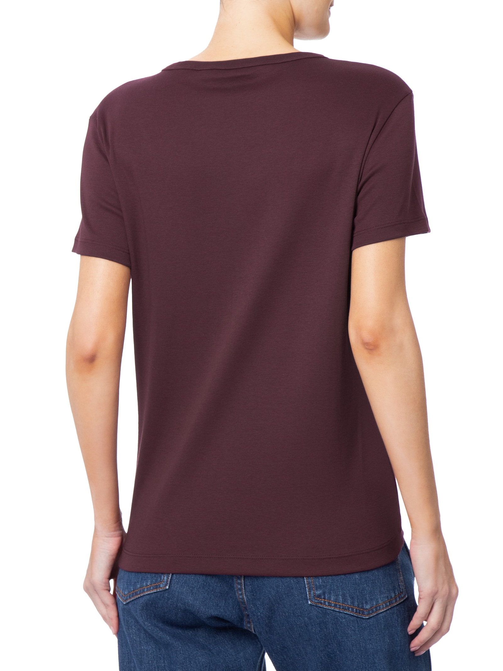 Camiseta Feminina C NK Rib 1x1 Pima Cotton Vermelho Tommy Hilfiger