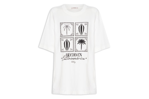 Camiseta Feminina Cacao Palme - Branco