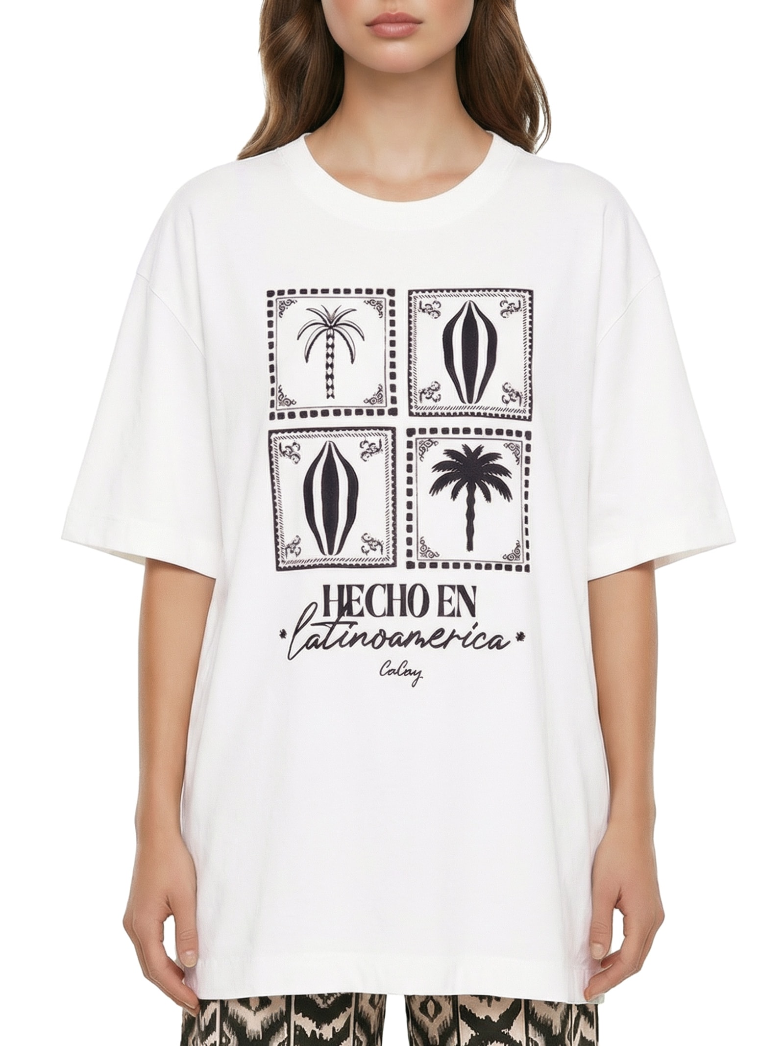 Camiseta Feminina Cacao Palme Branco Cacay