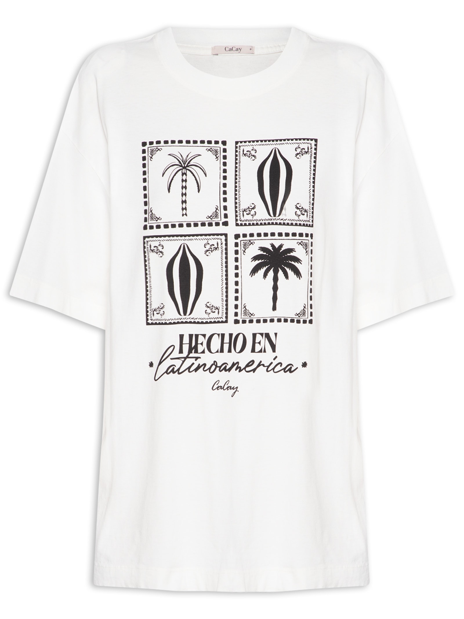 Camiseta Feminina Cacao Palme Branco Cacay