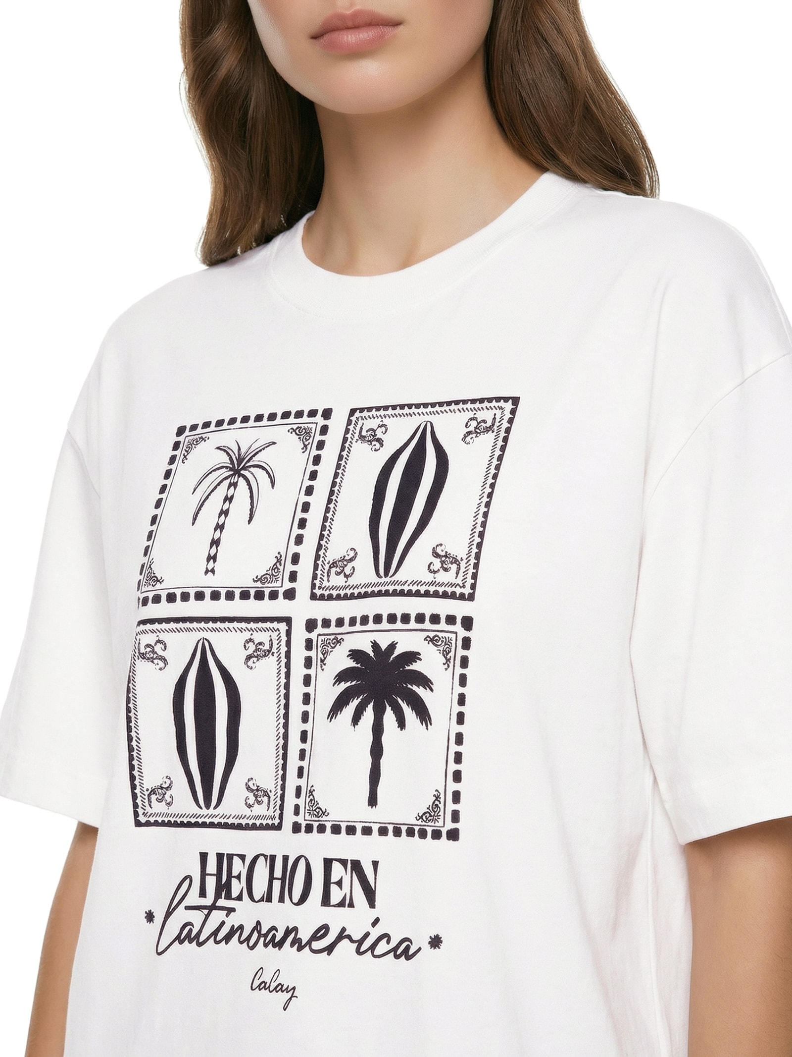 Camiseta Feminina Cacao Palme Branco Cacay