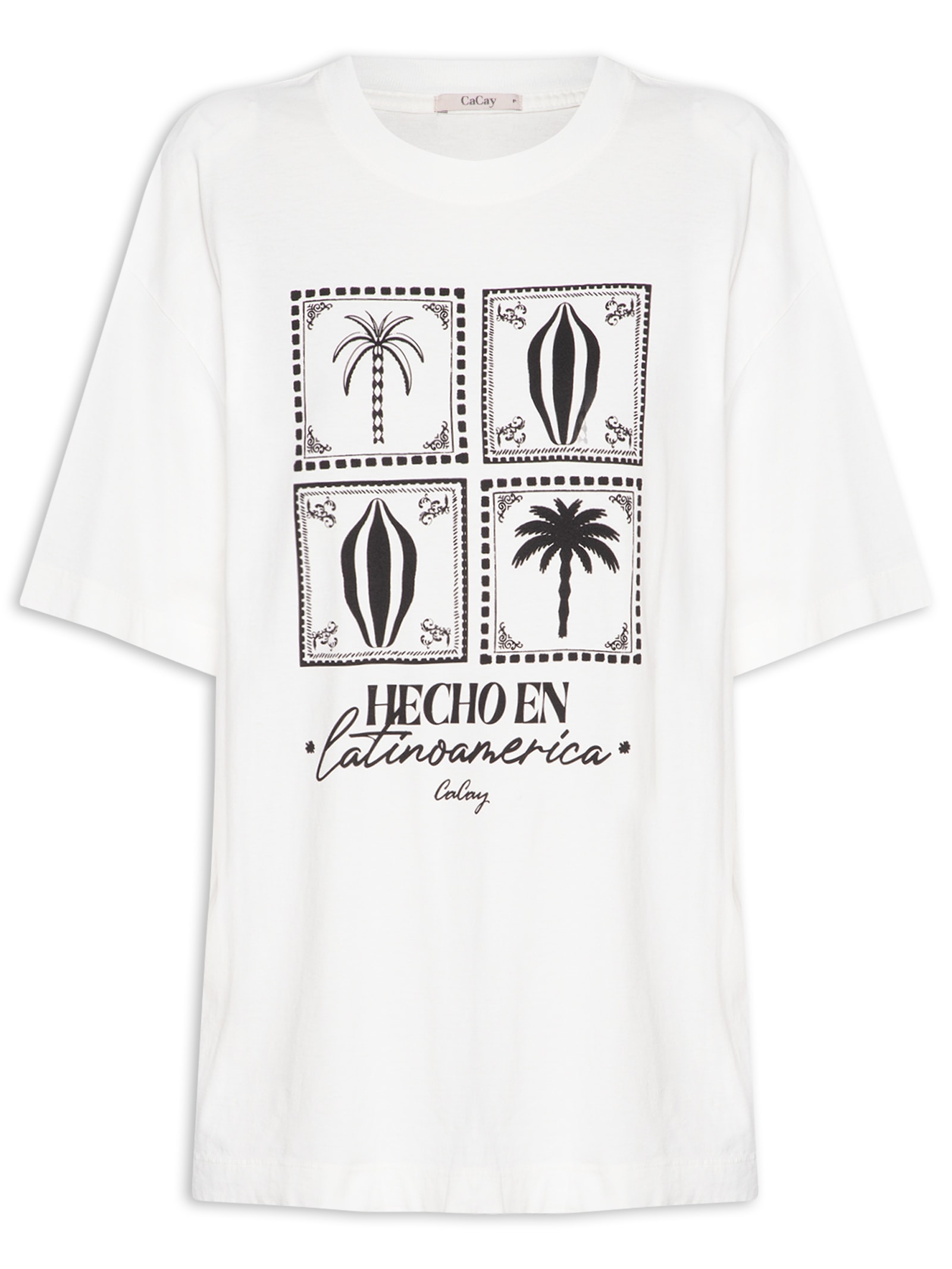 Camiseta Feminina Cacao Palme Branco Cacay