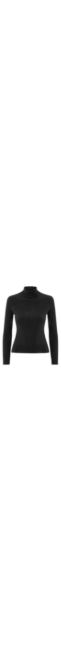 Camiseta Feminina Canelada Manga Longa - Preto