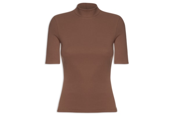 Camiseta Feminina Canelada - Marrom