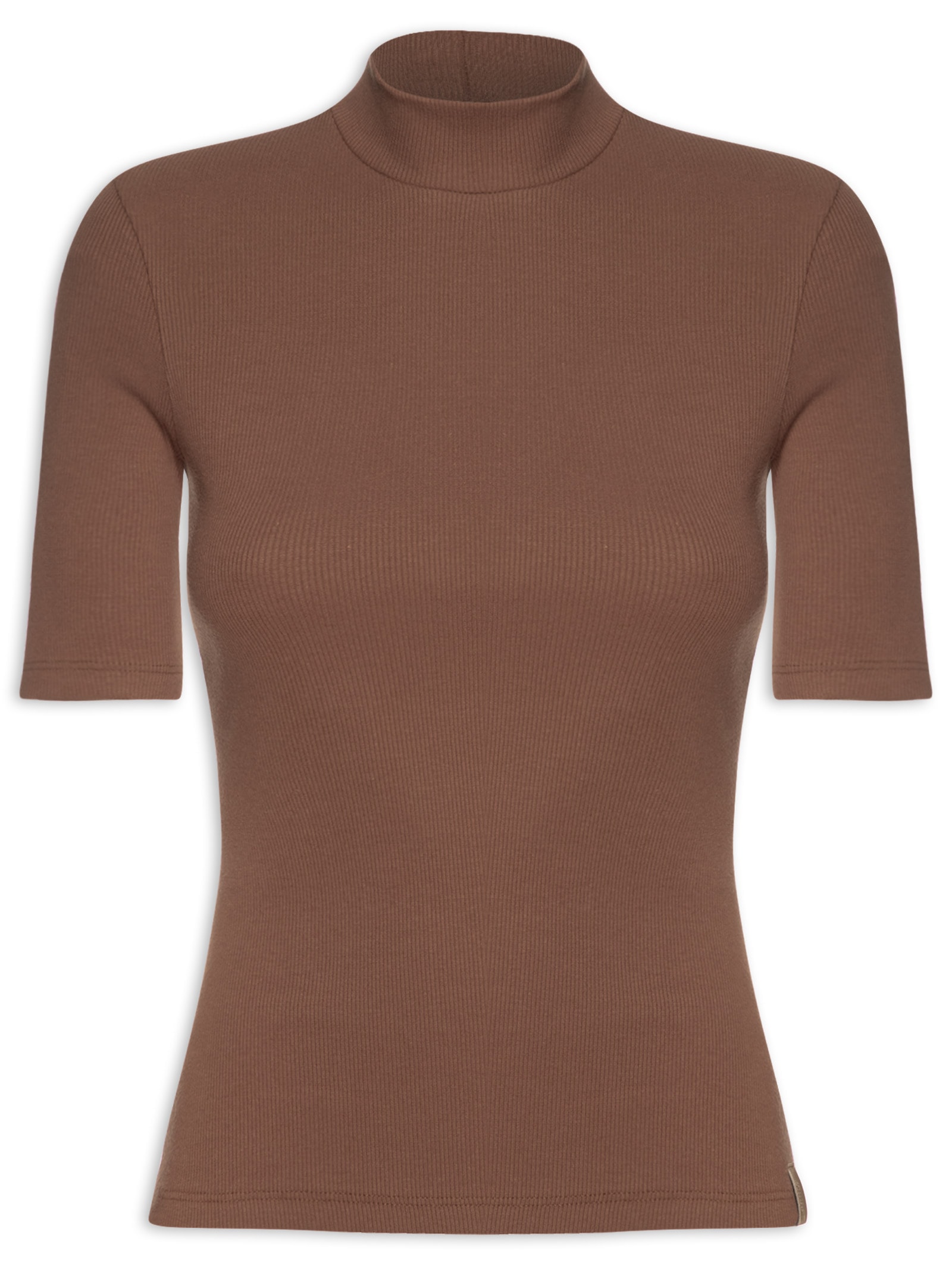 Camiseta Feminina Canelada Marrom Forum
