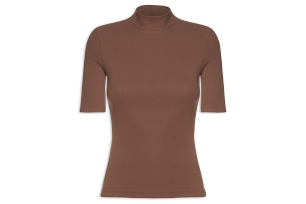 Camiseta Feminina Canelada - Marrom