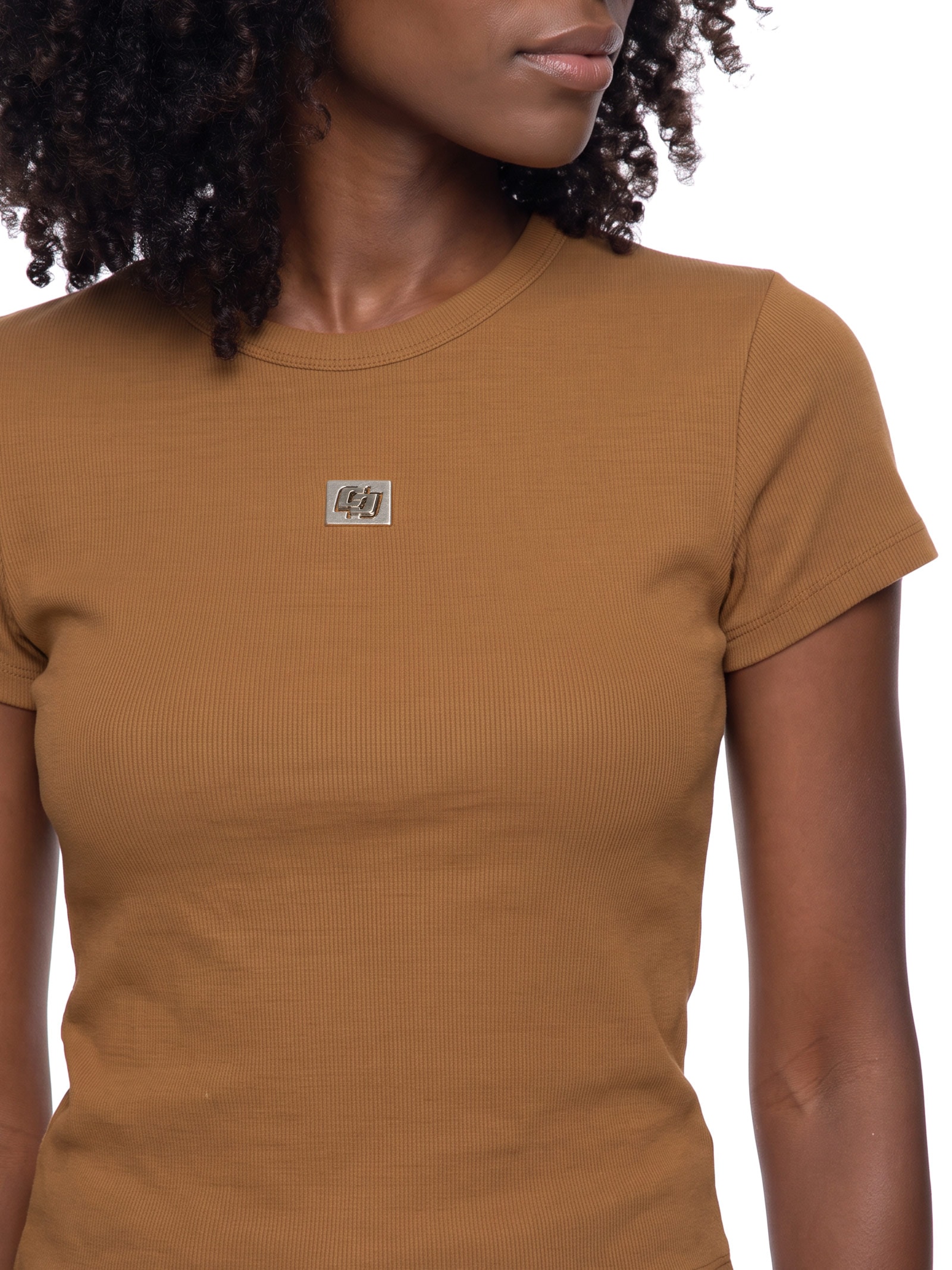 Camiseta Feminina Canelada Marrom Colcci