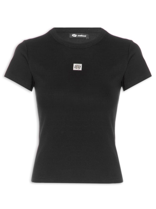 Camiseta Feminina Canelada - Preto