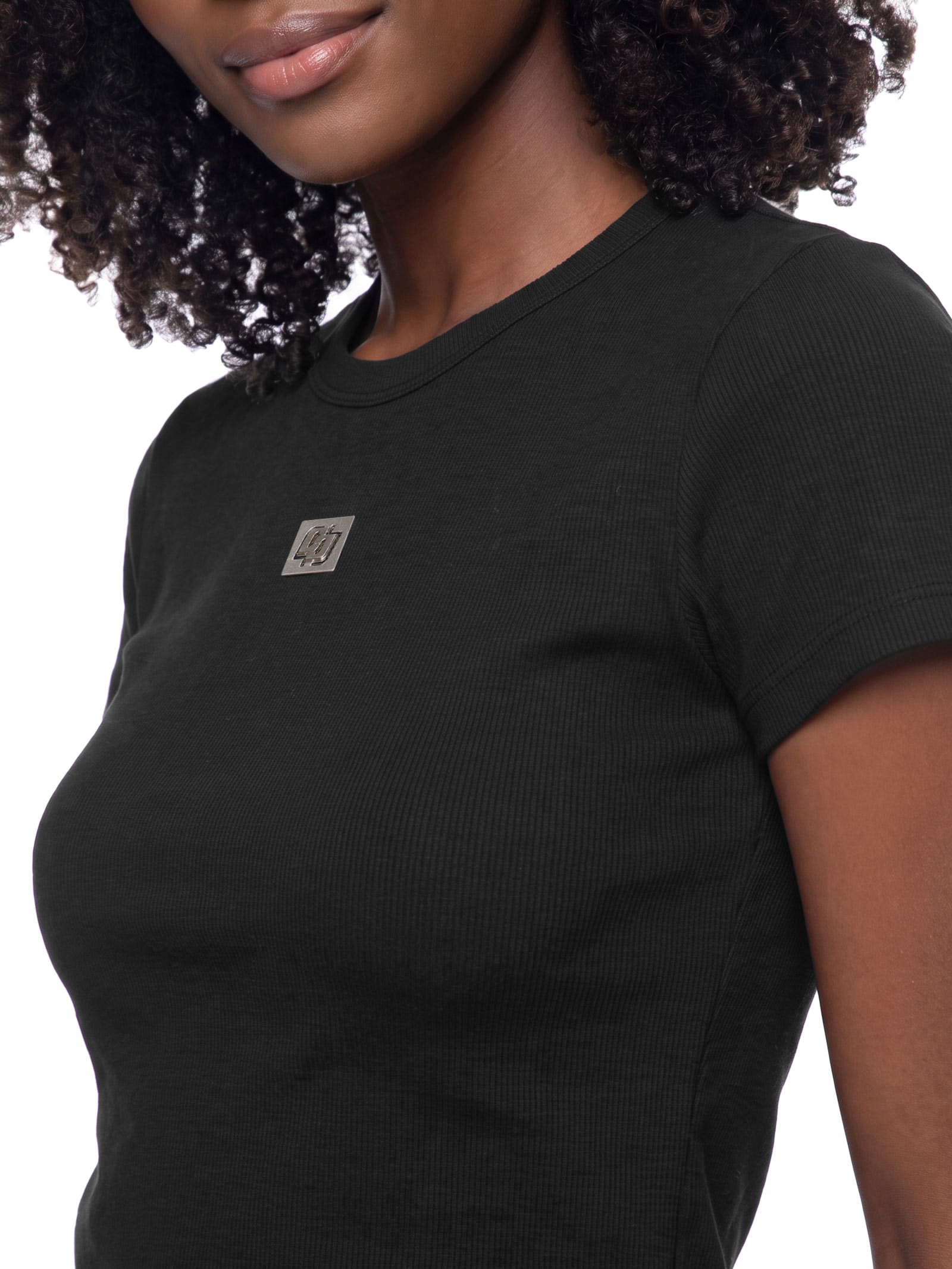 Camiseta Feminina Canelada Preto Colcci