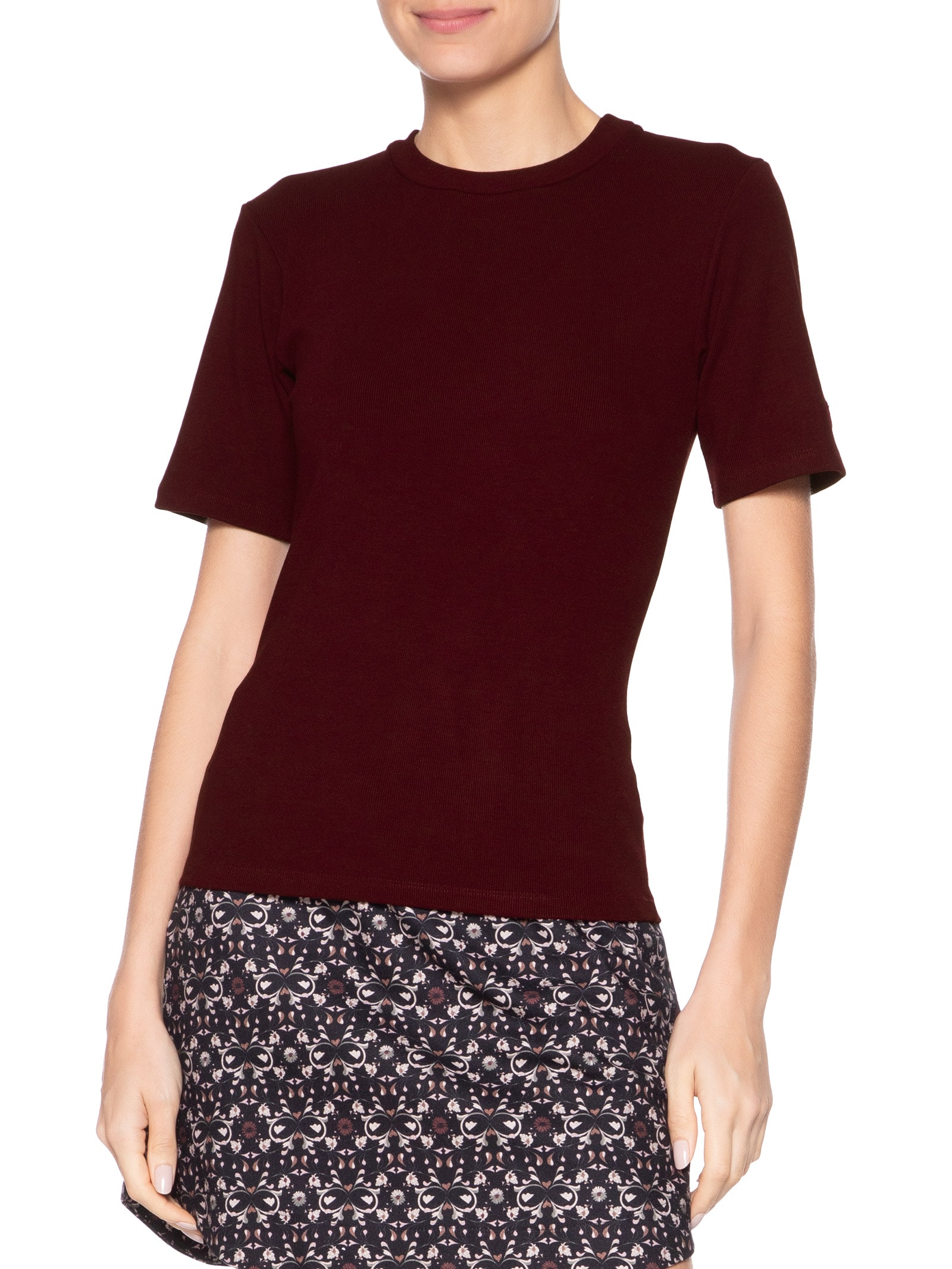 Camiseta Feminina Canelada Selena Vinho J.chermann