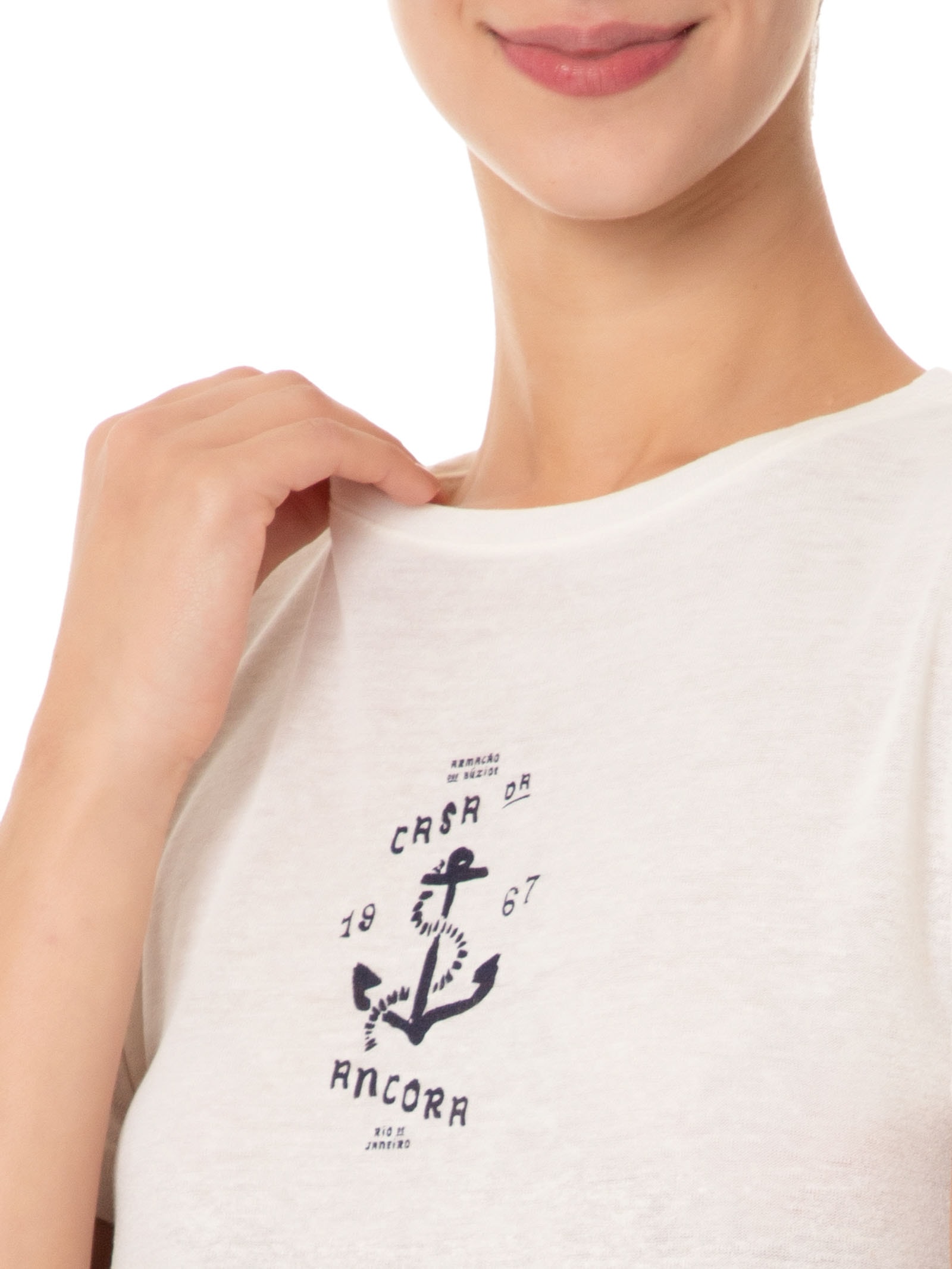 Camiseta Feminina Casa Da Ancora Branco Osklen