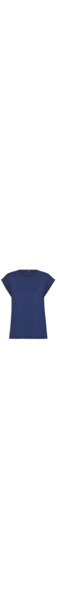Camiseta Feminina Cava Alongada Básica - Azul