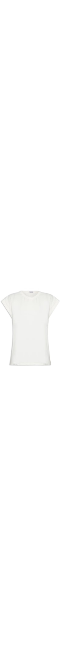 Camiseta Feminina Cava Alongada Básica - Off White