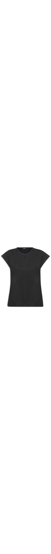 Camiseta Feminina Cava Alongada Básica - Preto