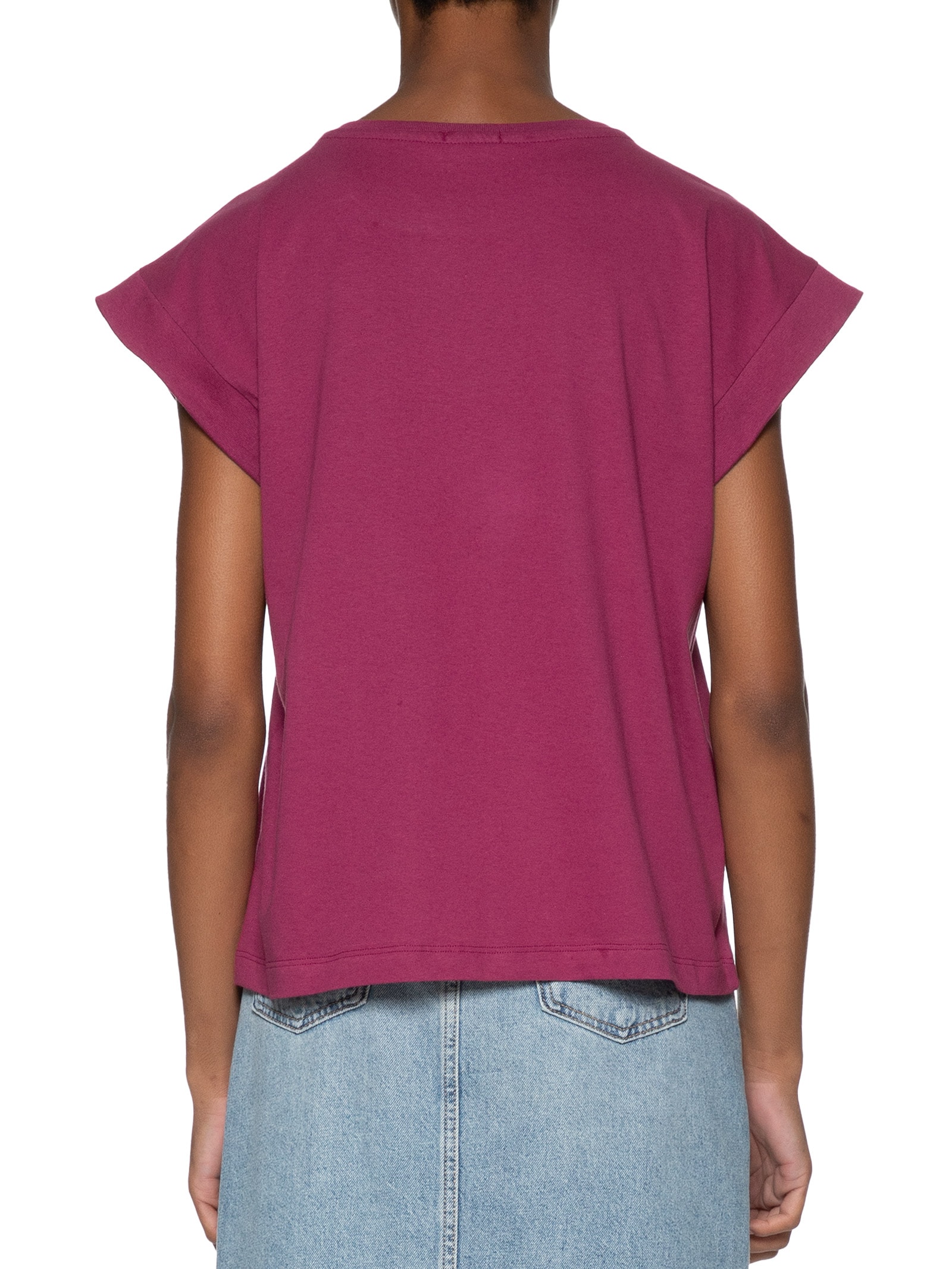 Camiseta Feminina Cava Alongada Básica Roxo Basiq