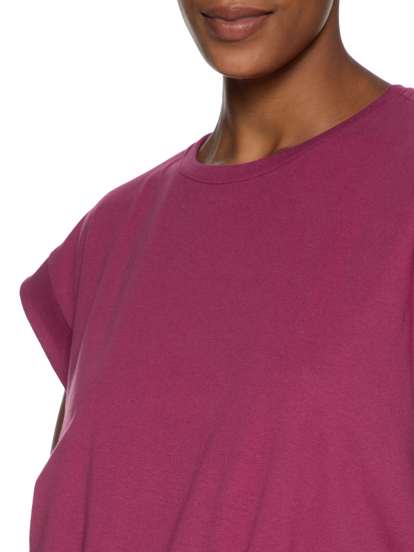 Camiseta Feminina Cava Alongada Básica Roxo Basiq