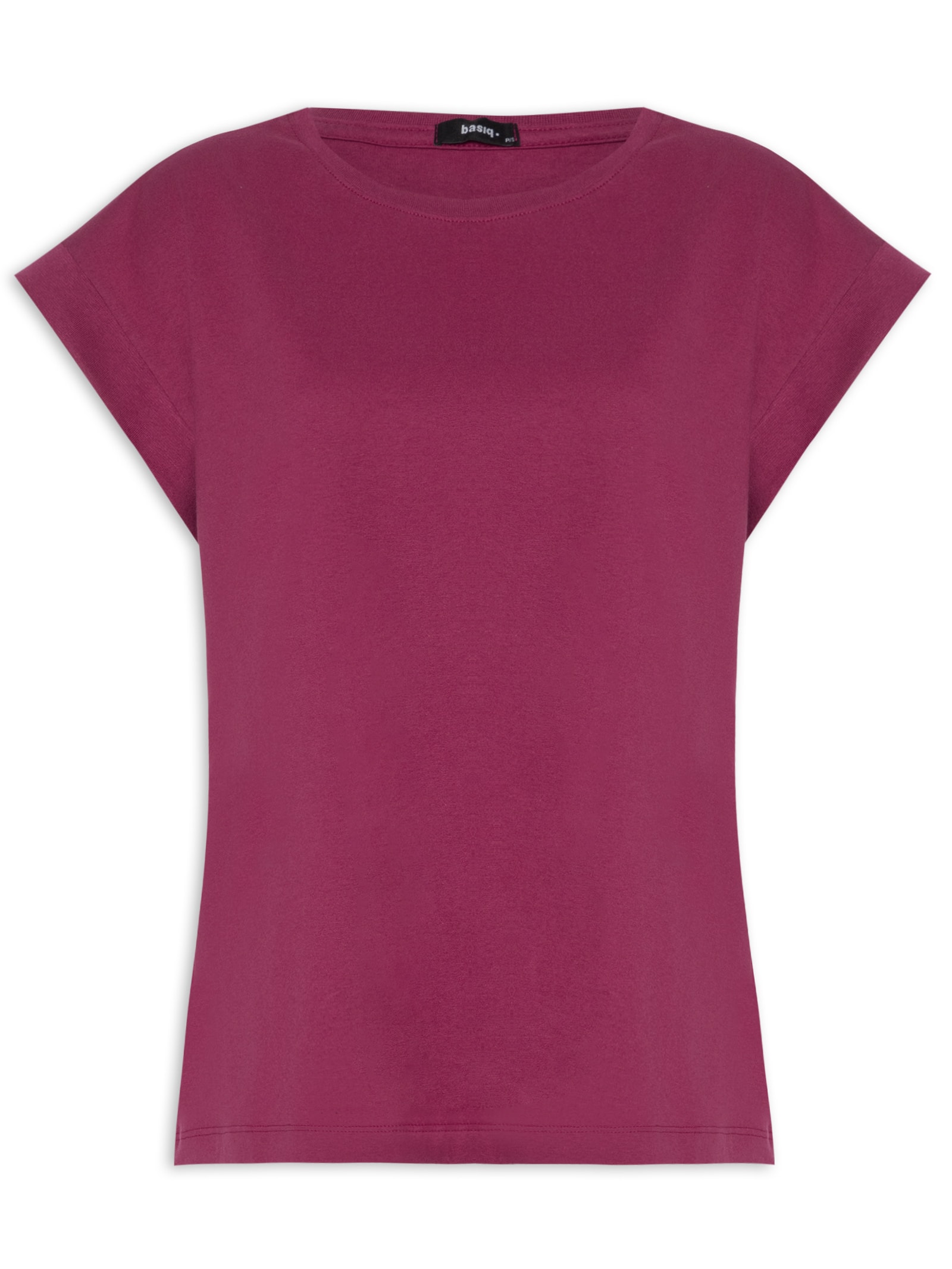 Camiseta Feminina Cava Alongada Básica Roxo Basiq