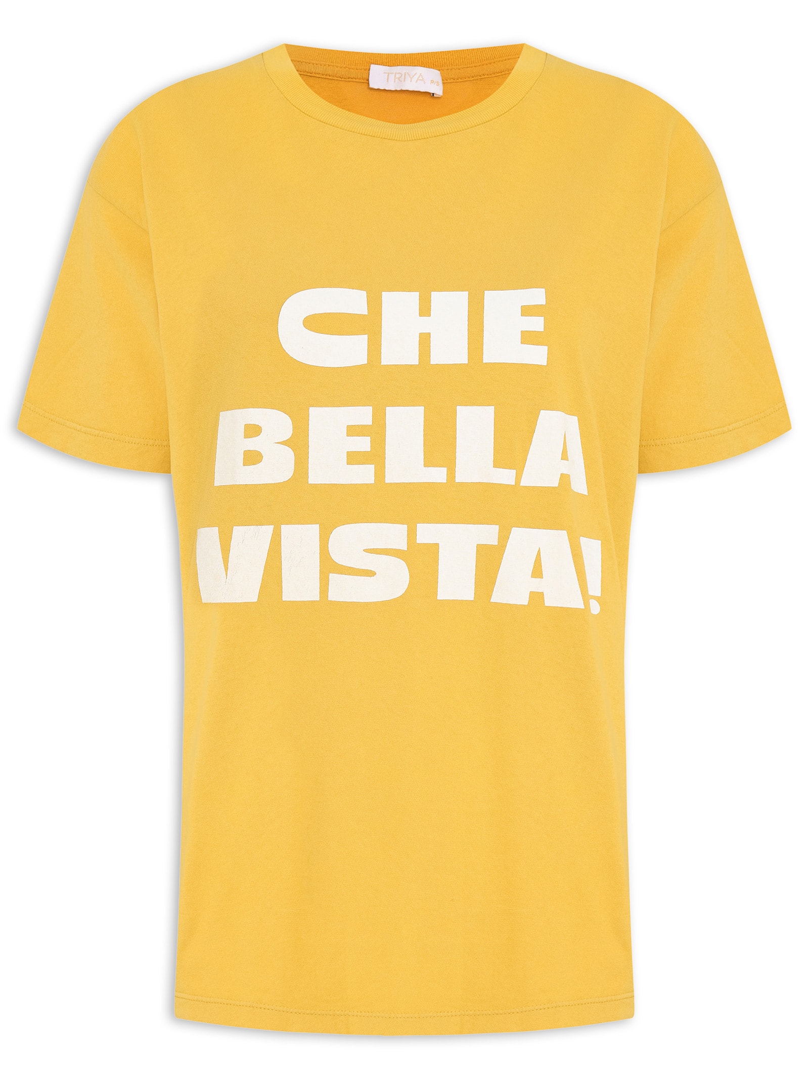Camiseta Feminina Che Bella Vista Amarelo Triya
