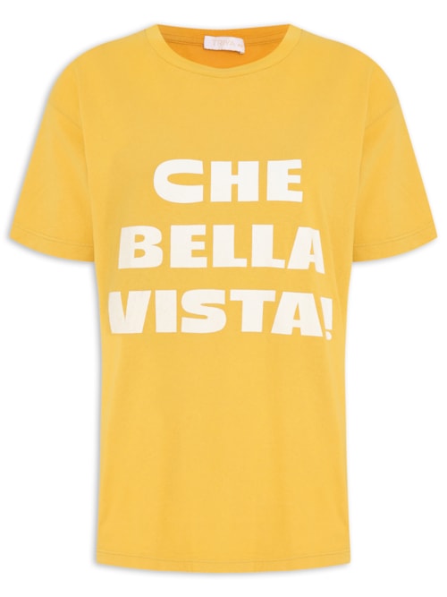 Camiseta Feminina Che Bella Vista – Amarelo