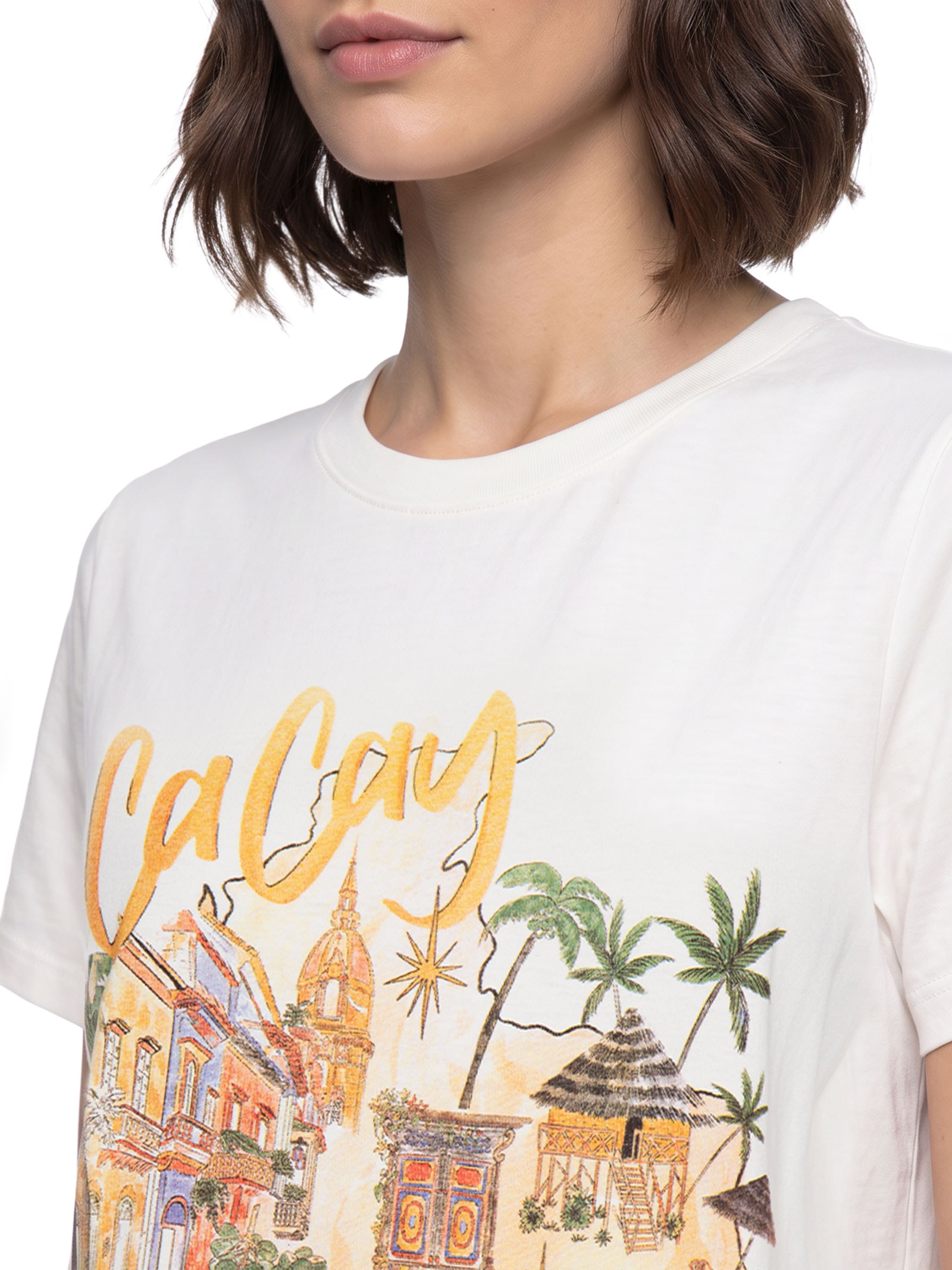 Camiseta Feminina Ciudad Branco Cacay