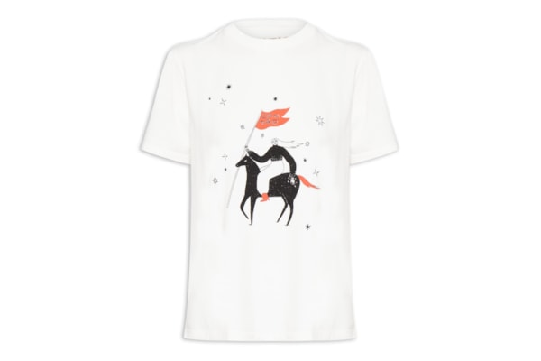 Camiseta Feminina Classic Bordada Galope - Branco