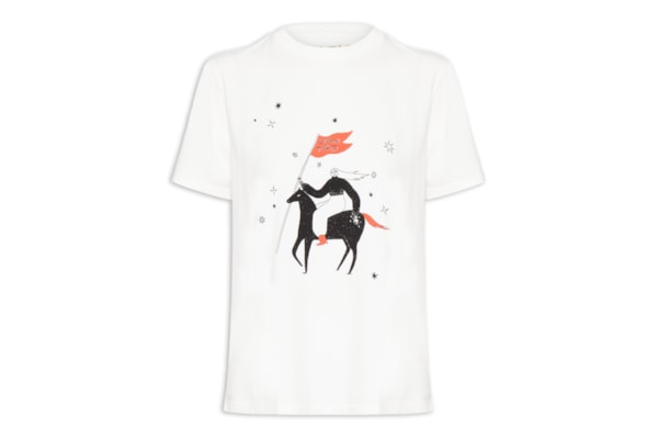 Camiseta Feminina Classic Bordada Galope - Branco